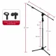 Pedestal Soporte de Micrófono Profesional con Brazo Extensible y Trípode Ajustable
