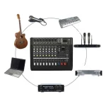 mezcladora amplificada dmr 80 para altavoces pasivos orquestas y grupos musicales