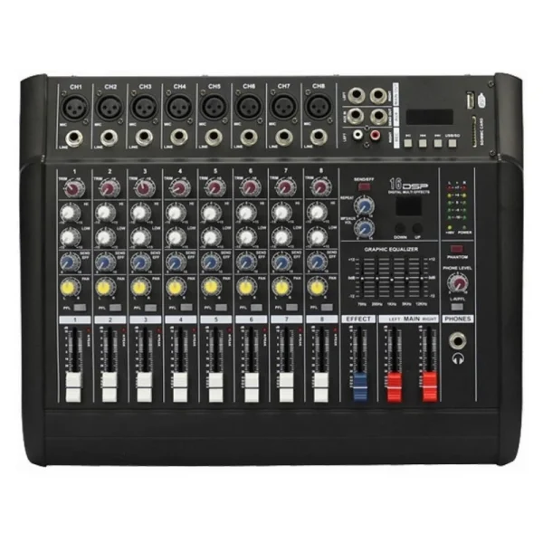 mezcladora amplificada dmr 80 de 8 canales 1200w en Prestige Cochabamba