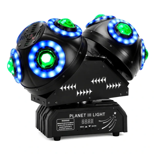 led movil doble cabeza con aro de luz y laser en Prestige Cochabamba