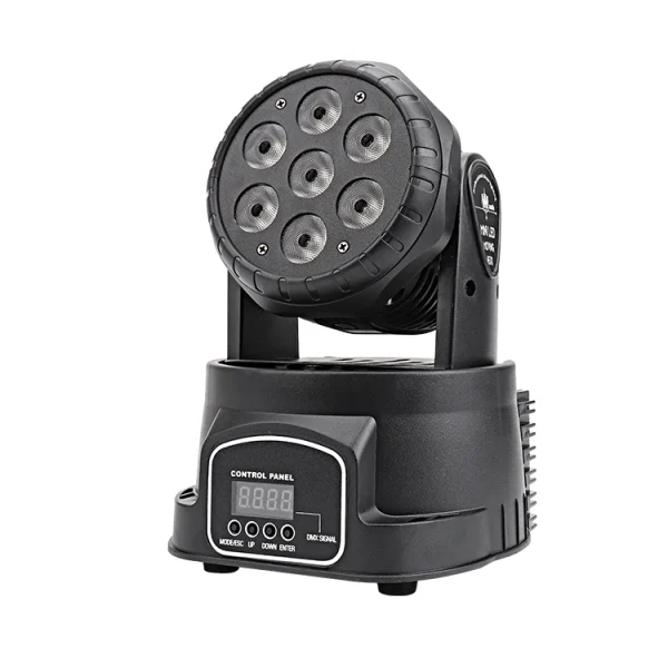 mini cabeza movil 7 led rgbw 4 en 1 para fiestas y eventos en Prestige Cochabamba