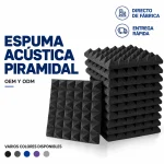espuma acustica piramidal negra acondicionamiento sonoro para estudios de grabacion